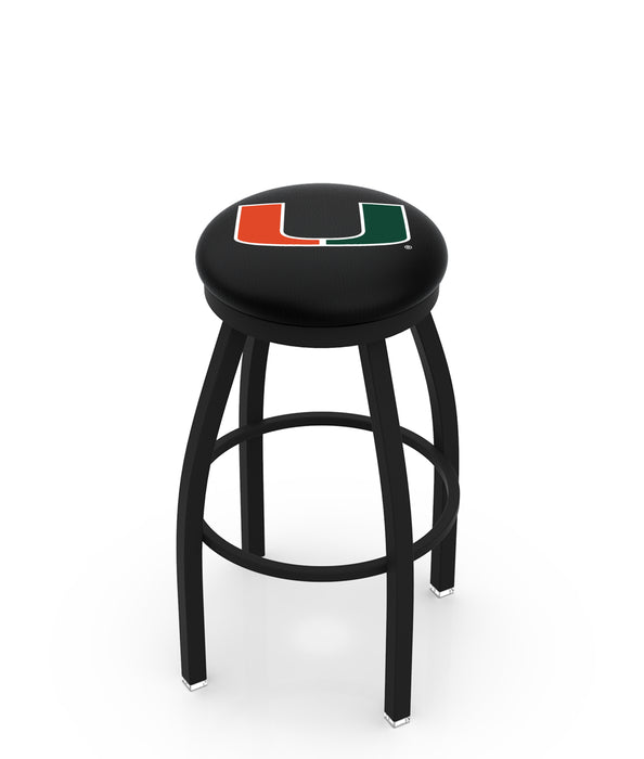 NCAA 30" Swivel Bar Stool with Black Wrinkle Finish