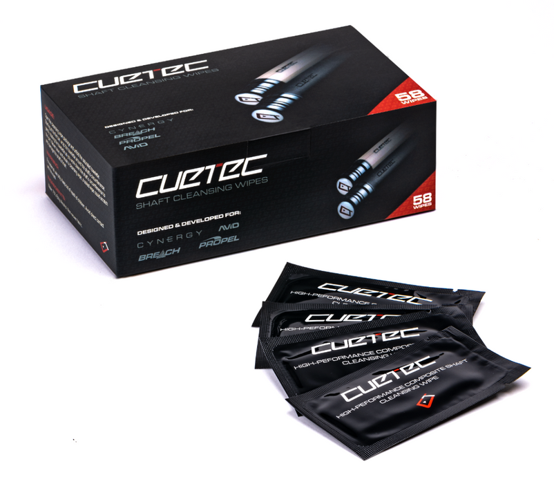 Cuetec Cynergy Shaft Wipes - 58ct Box