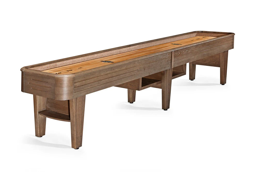 Brunswick Andover II 12' Shuffleboard Table - Rustic Dark Brown
