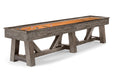 a table with a wooden base