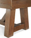 a wooden table with a white background